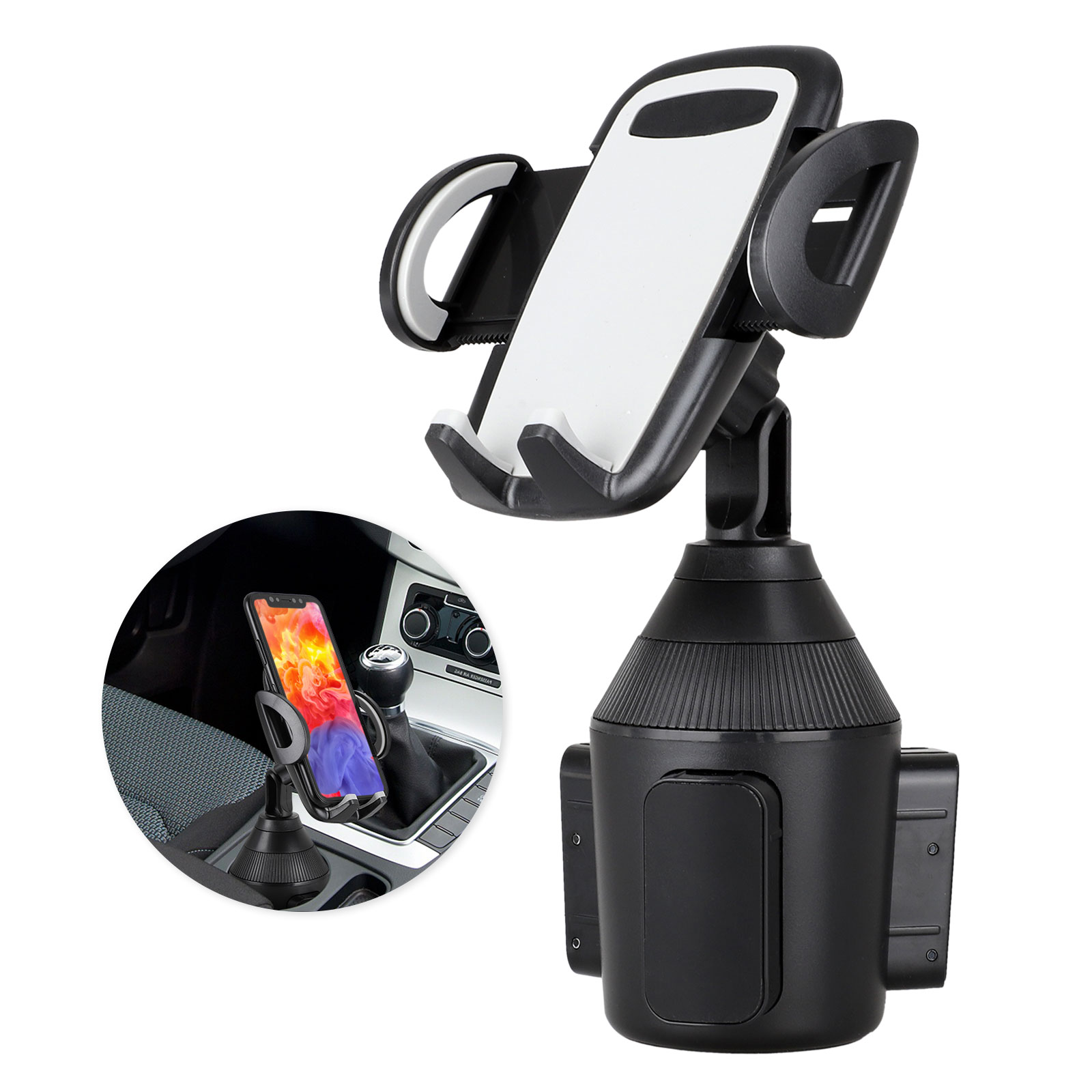 EEEkit Car Cup Holder Phone Mount, Adjustable Stand Base, Cellphone Cradle Fit for iPhone 14 13 12 11 Pro Max Mini, Galaxy S22 S21 S20 - image 1 of 9