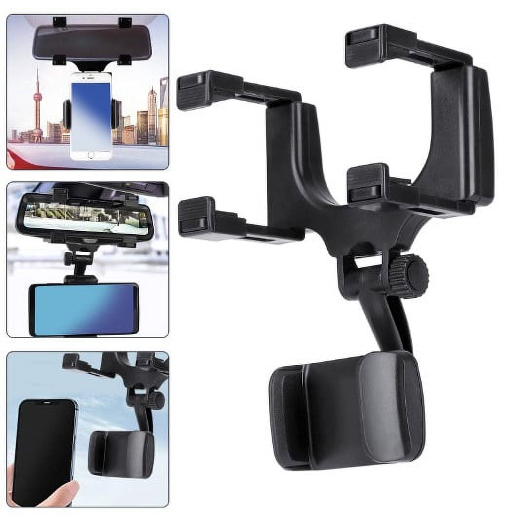 EEEkit Car Phone Holder, 360° Rotatable Adjustable Rear View Mirror Mount,  Universal Multifunctional Bracket Compatible with 1.9-3.9in Width  Smartphones, iPhone 14, 13, Galaxy 