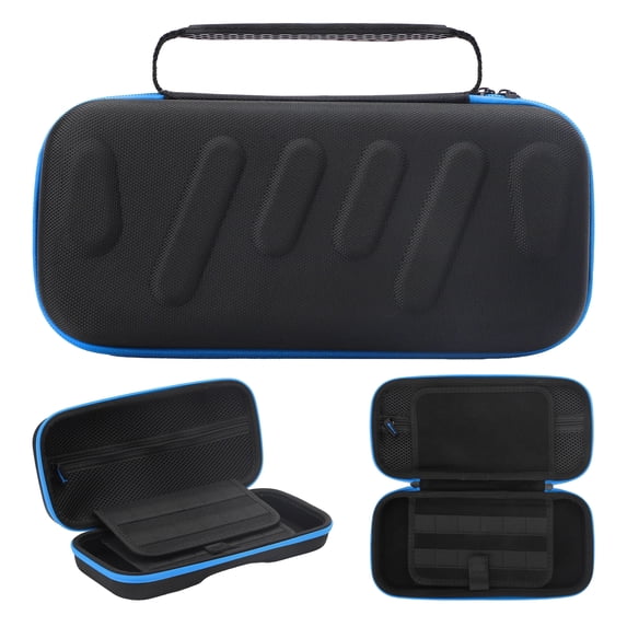 EEEkit Carrying Case Compatible withNintendo Switch 2, Hard EVA Travel Bag with 24 Game Card Slots and Accessory Storage, Blue Zipper