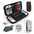 thumbnail image 1 of EEEkit Carrying Case Fit for Nintendo Switch OLED Model, 13-in-1 Accessories Bundle with Portable Travel Bag, Clear Protective Cover Case, HD Screen Protector, Thumbstick Caps, 1 of 7