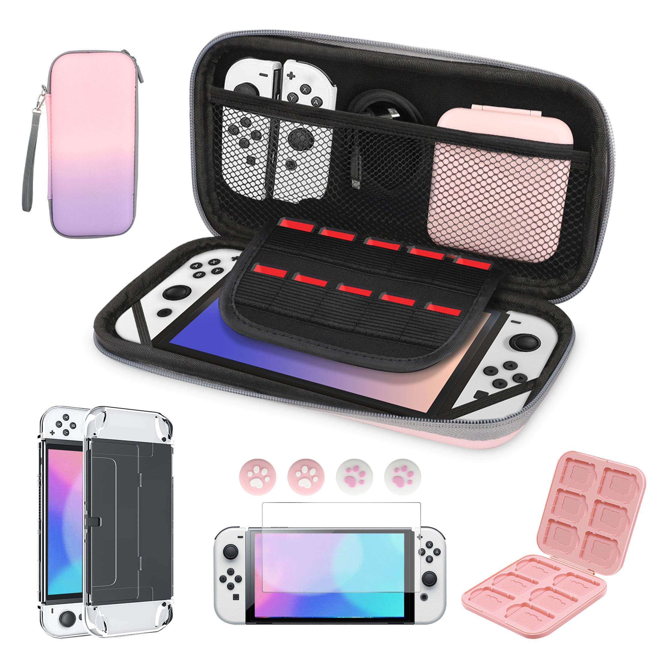 EEEkit Carrying Case Fit for Nintendo Switch OLED Model 2021, 10-in-1 ...
