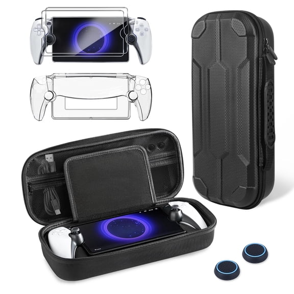 EEEkit Carrying Case Fit for PlayStation Portal with Protective Cover Case, Screen Protectors, 2 Thumb Grips, 8-in-1 Accessories Set Fit for PS5 Portal