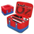 thumbnail image 1 of EEEkit Carrying Case, for Nintendo Switch OLED & Pro Controller, Red & Blue, 1 of 7