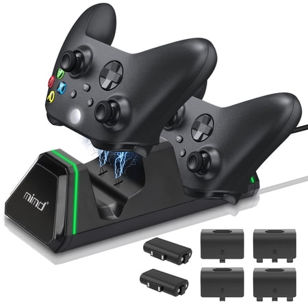 EEEkit Charging Dock Fit for Xbox Series X/S, Xbox One/One S/X/Elite Controllers, Dual Controller Fast Charging Station with 2x1400 mAh Rechargeable Battery Pack, Type-C Power Cable