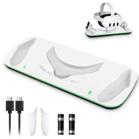 EEEkit Charging Station Fit for Meta Quest 3 VR Headset/Controllers, Magnetic Charging Dock