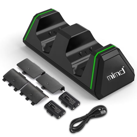 EEEkit Charging Station Fit for Xbox Series X/S, Xbox One/One S/X/Elite Controllers with 2x1400 mAh Rechargeable Battery