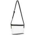 thumbnail image 1 of EEEkit Clear Zipper Cross Body Bag for Stadium Events, Clear Purse with Vegan Leather Trim, Black/Brown, 1 of 7