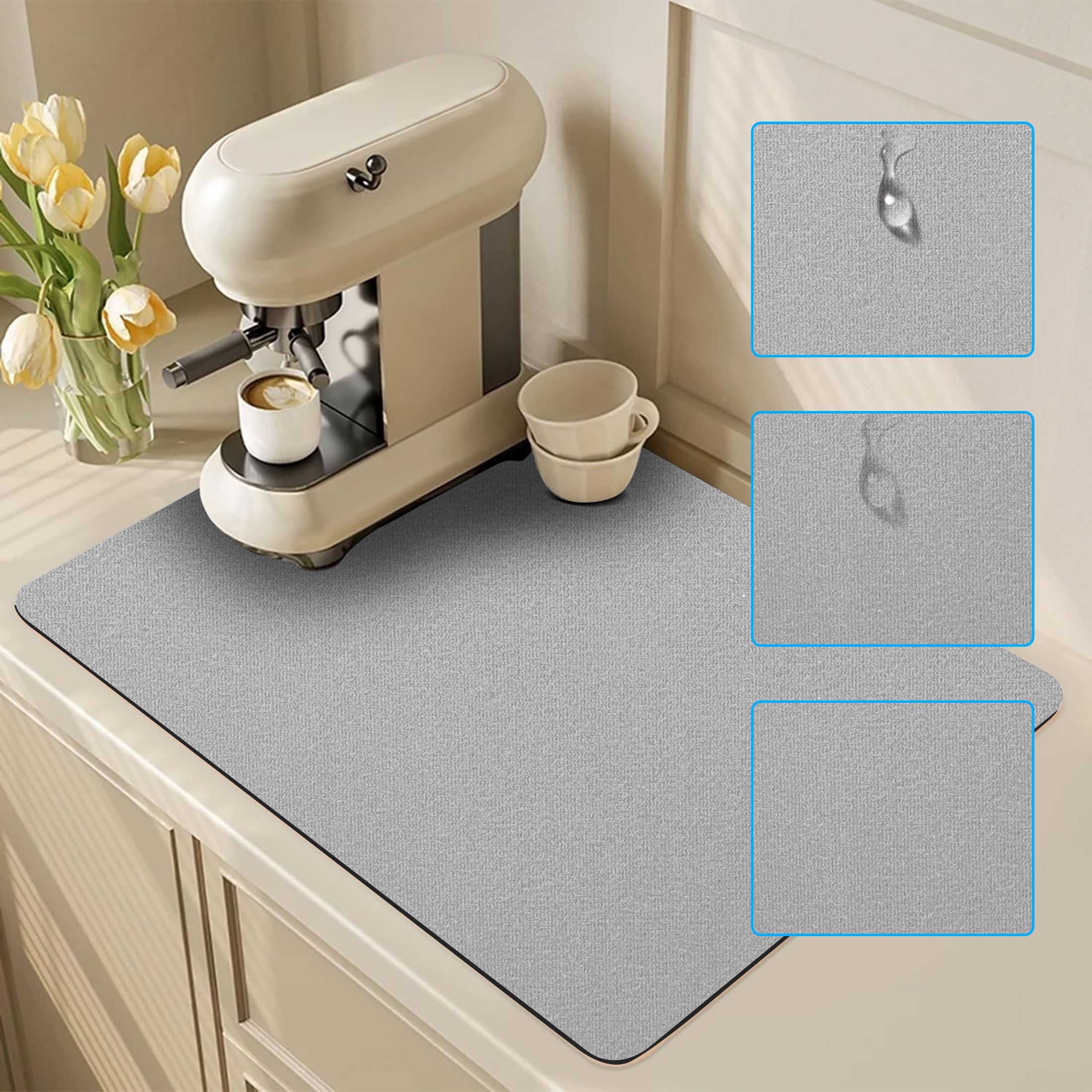 Coffee Mat, Hide Stain Coffee Bar Mat for Countertop, Rubber Backed ...