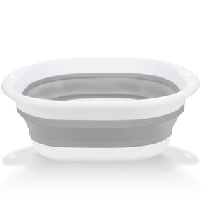 EEEkit Collapsible Dish Basin, Foldable Dish Tub, Space Saving Storage Container for Dishing, Gray