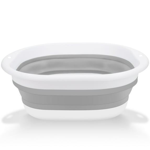 EEEkit Collapsible Dish Basin, Foldable Dish Tub, Space Saving Storage Container for Dishing, Gray