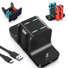 EEEkit Controller Charger Dock Fit for Nintendo Switch/OLED/Lite, 6-in-1 Charging Station Compatible with Joy-Con and Pro Controller