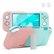 EEEkit Cover Case Fit for Nintendo Switch Lite, PC Protective Case and HD Screen Protector, Thumb Grips Caps, Shockproof Anti-Scratch Non-Slip Accessories for Switch Lite