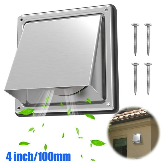 EEEkit Dryer Vent Cover with 4 Screw Washers 304 Stainless Steel for Dryer Vent Exhaust Fan Kitchen