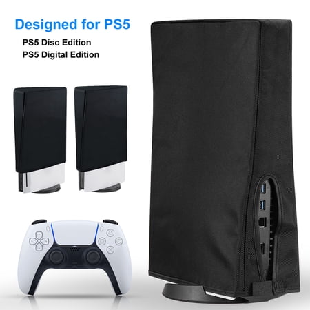 EEEkit Dust Cover for PS5, Precision Cut Protective Case Anti Scratch Waterproof Cover Sleeve for Playstation 5 Console Digital Edition and Ultra HD Edition - Black