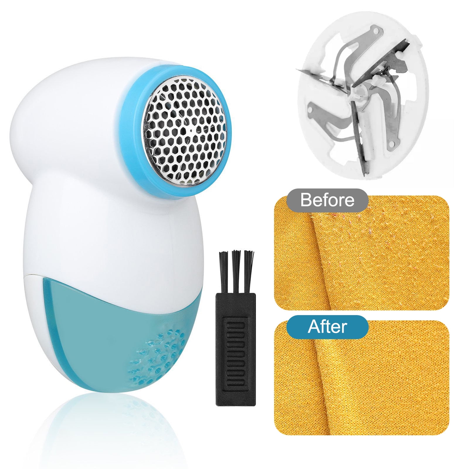 EEEkit Electric Lint Remover with 3-Leaf Blades, Portable Fabric Shaver Clothing Sweater Defuzzer Trimmer, Efficient Sweater Lint Pill -