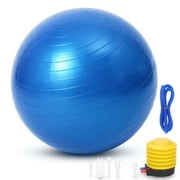 EEEkit Exercise Yoga Ball, Heavy Duty AntiBurst Fitness Ball Chair with Pump for Home Office, Blue 21.6in