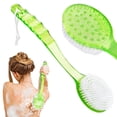 thumbnail image 1 of EEEkit Exfoliating Shower Brush with Long Handle, Dual-Sided Back Scrubber, 14.2" Hangable Body Back Massager for Women Men, 1 of 7
