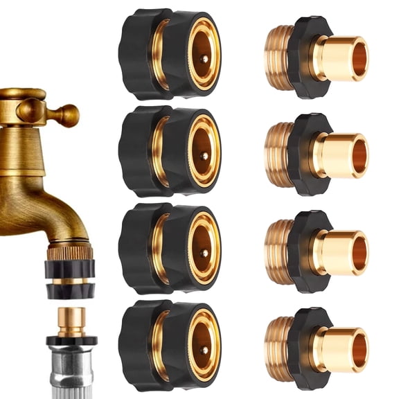Quick Garden Hose Connector Set, EEEkit 3/4" Male and Female Garden Hose Fitting Quick Connector