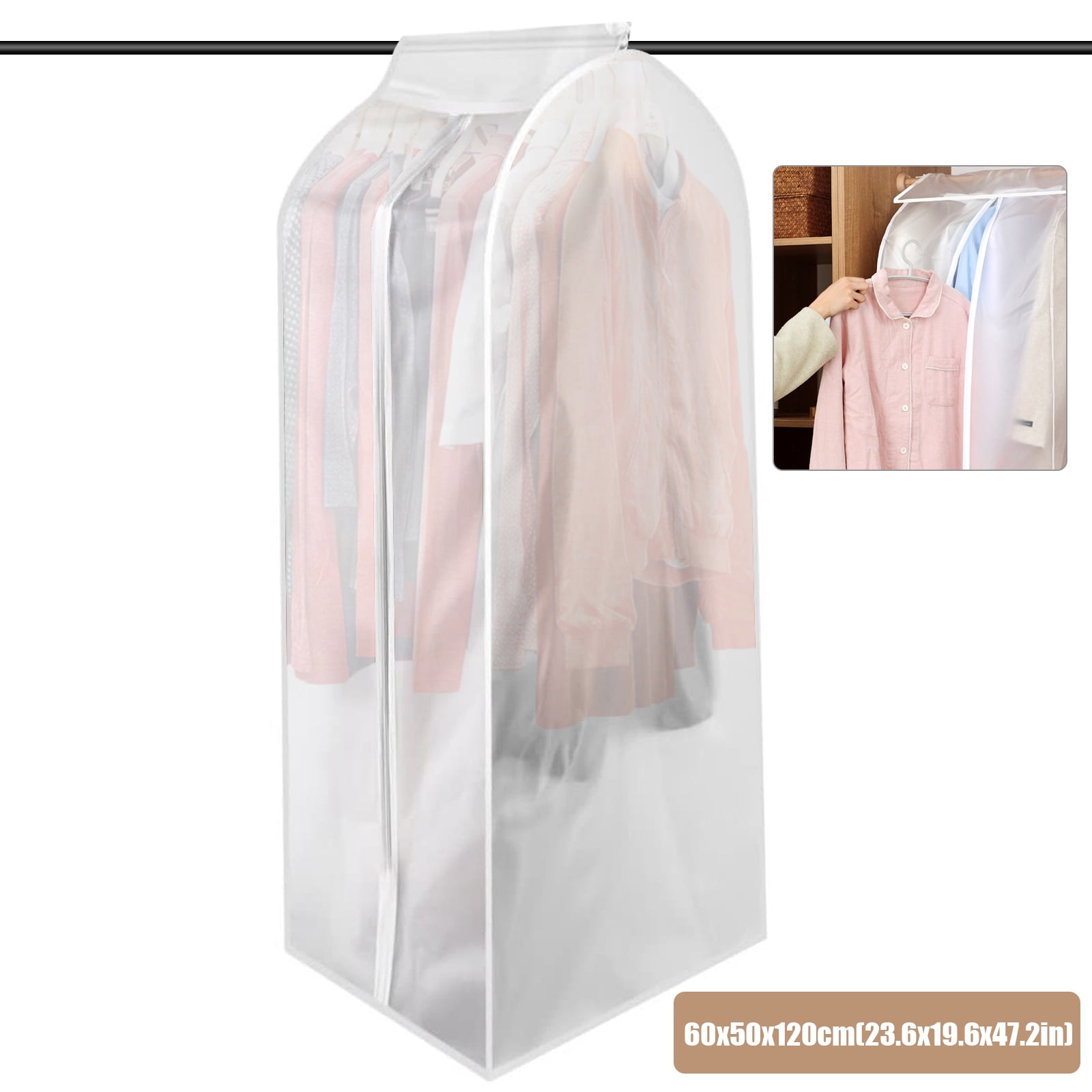 EEEkit Hanging Garment Bags, Translucent Dustproof Garment Cover