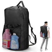 EEEkit Heavy Duty Laundry Bag, 35L Large Laundry Backpack, Dirty Clothes Hamper for College Laundromat, Black
