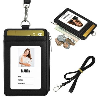 Fog film dual card ID holder (horizontal) + retractable neck strap (black)  MRT card holder student ID credit card - Shop Xuan Leather ID & Badge  Holders - Pinkoi