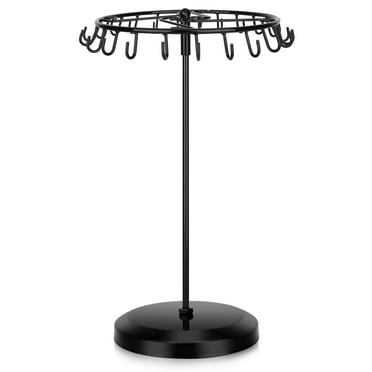 EEEkit Jewelry Display Stand Holder, 23 Hooks Rotatable Necklace Earring Organizer, Black