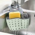 thumbnail image 1 of EEEkit Kitchen Hanging Sponge Holder, Adjustable Sink Caddy Organizer Liquid Drainer Brush Rack ​for Scrubber Dish Brush, 1 of 6