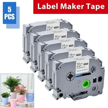 EEEkit 5-Pack P Touch Label Tape Replacement for Brother TZe-231 TZe TZ Tape 12mm 0.47 Laminated White Fit for Brother Label Maker PT-D210 PT-D220 PT-H110 PT-D400 PT-D610BT D410 D600 D460BT