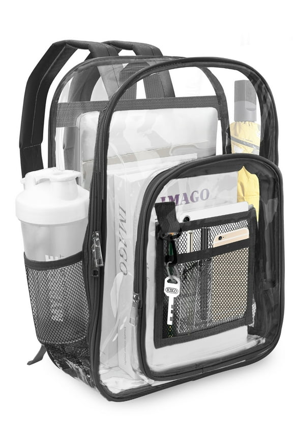 Large Clear Backpack, Heavy Duty PVC Transparent Bookbag for College Work Travel