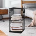 thumbnail image 1 of EEEkit Mesh Laundry Hamper, Black Collapsible Storage Basket, Dirty Clothes Organizer with Handles, 1 of 6
