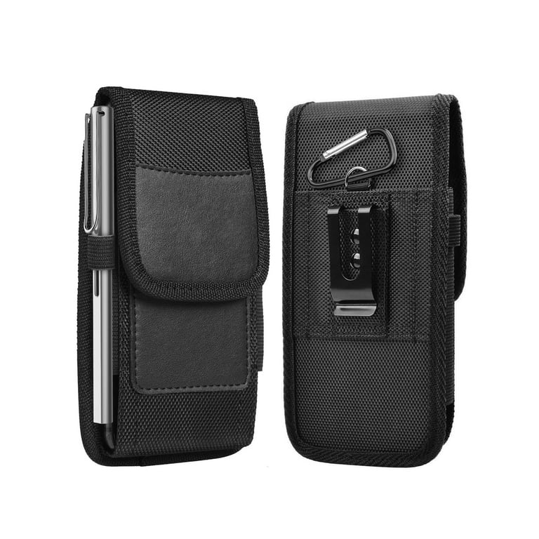 EEEkit Nylon Cell Phone Holster Case Black with Belt Clip Card