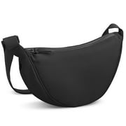 EEEkit Nylon Crescent Crossbody Bag for Women Men, Dumpling Lightweight Travel Sling Bag, Black