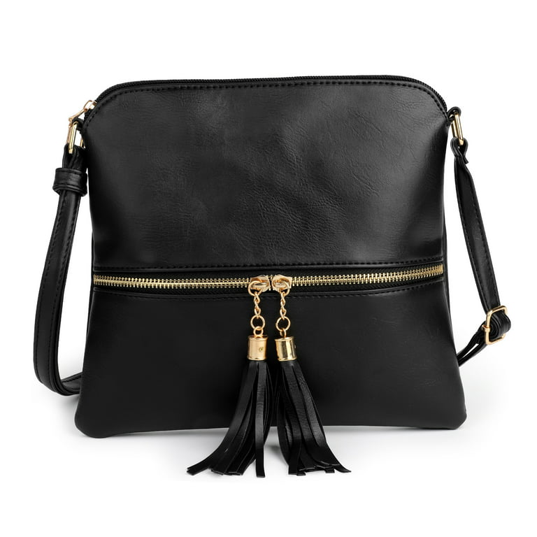 Leather Clutch Bag with detachable long chain strap