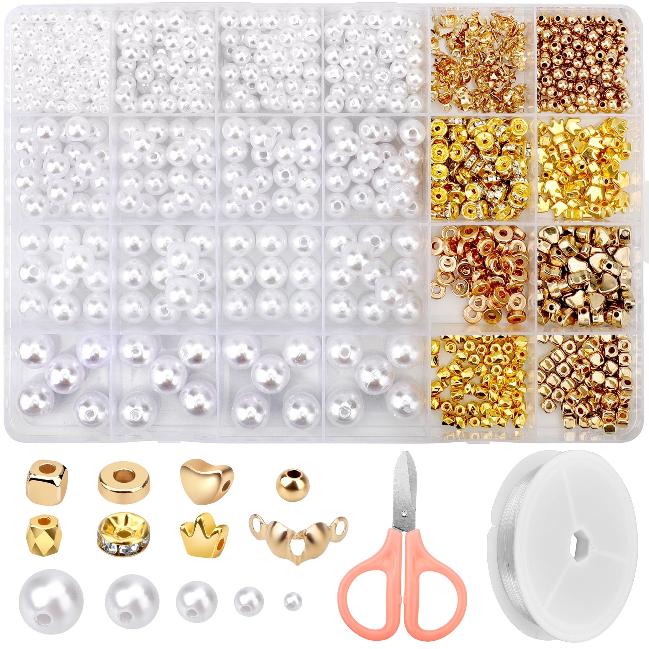 EEEkit Pearl Beads for Bracelets Making, Friendship Bracelet Beads Kit for DIY Craft