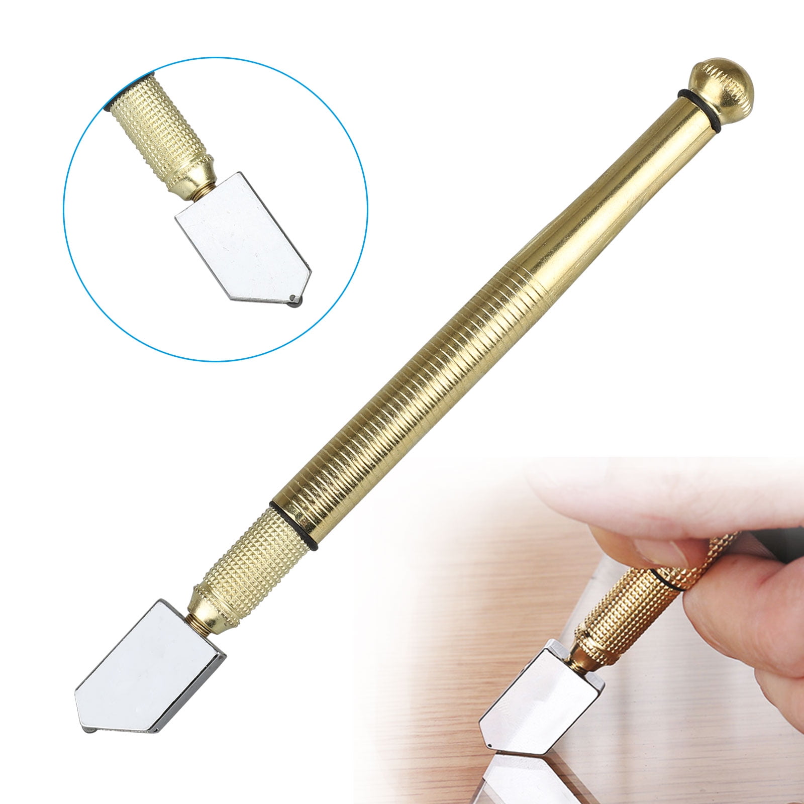  Pencil Shape Glass Cutters with Range 5-12mm Cutter Head Finger  Stop Glass Cutters Oil Feed Glass Cutters with Dropper for Thick Glass  Mosaic and Tiles