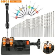 EEEkit Pin Vise Hand Drill + 48pcs Micro Twist Wood Drill Bits + 10pcs PCB Drill Bits + Bench Vice Set for Resin Polymer DIY
