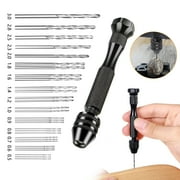 EEEkit Pin Vise Hand Drill with 30pcs Micro Twist Drill Bits Set for Carving Metal, Wood, Jewelry