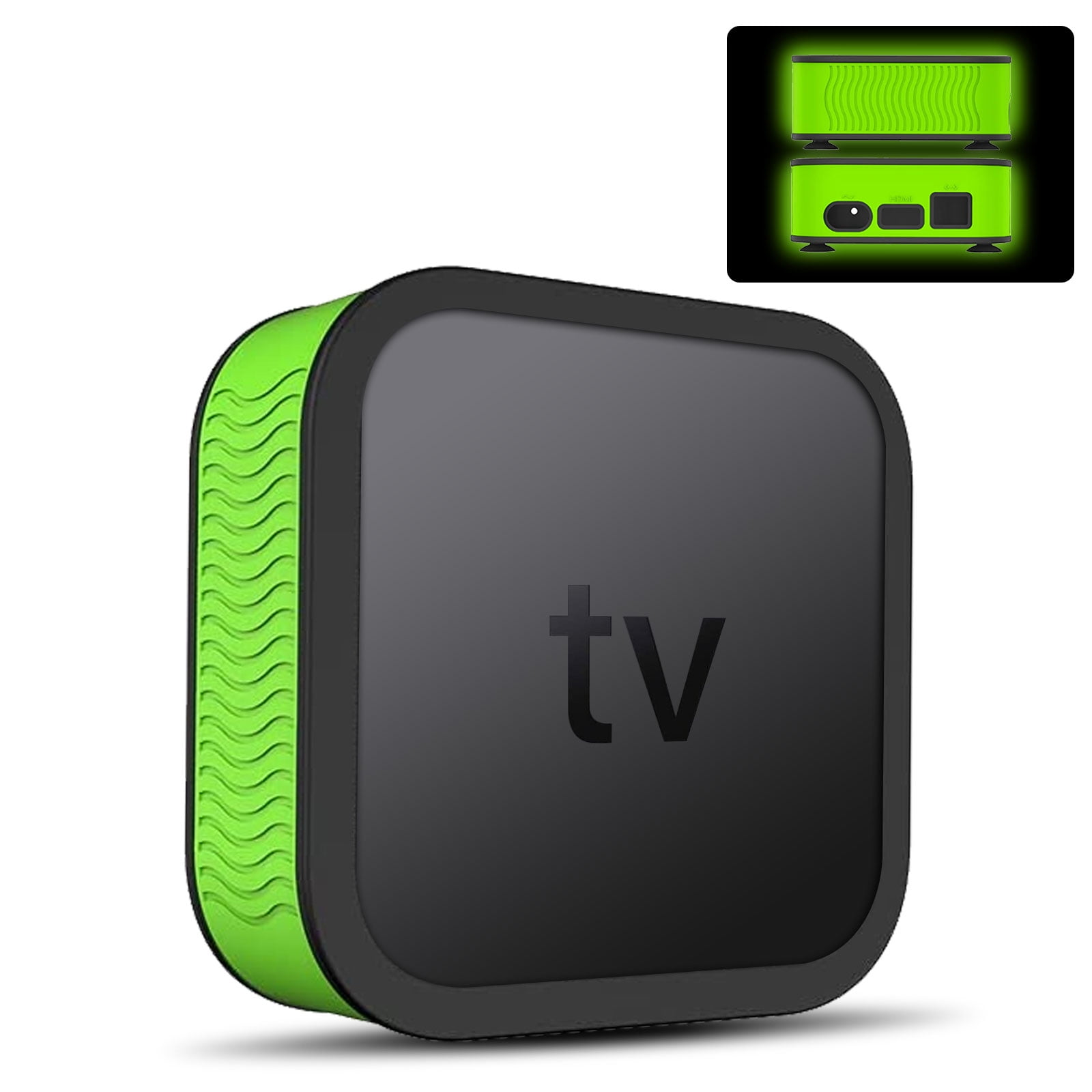 EEEkit Protective Case Fit for Apple TV 4K 2021 Soft Anti fall Silicone Set Top Box Sleeve Cover Protector