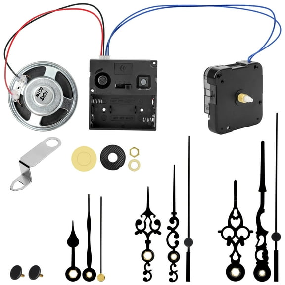 EEEkit Quartz Clock Movement Mechanism Kit, DIY Wall Operated Chime Clock Motor Kit, Black