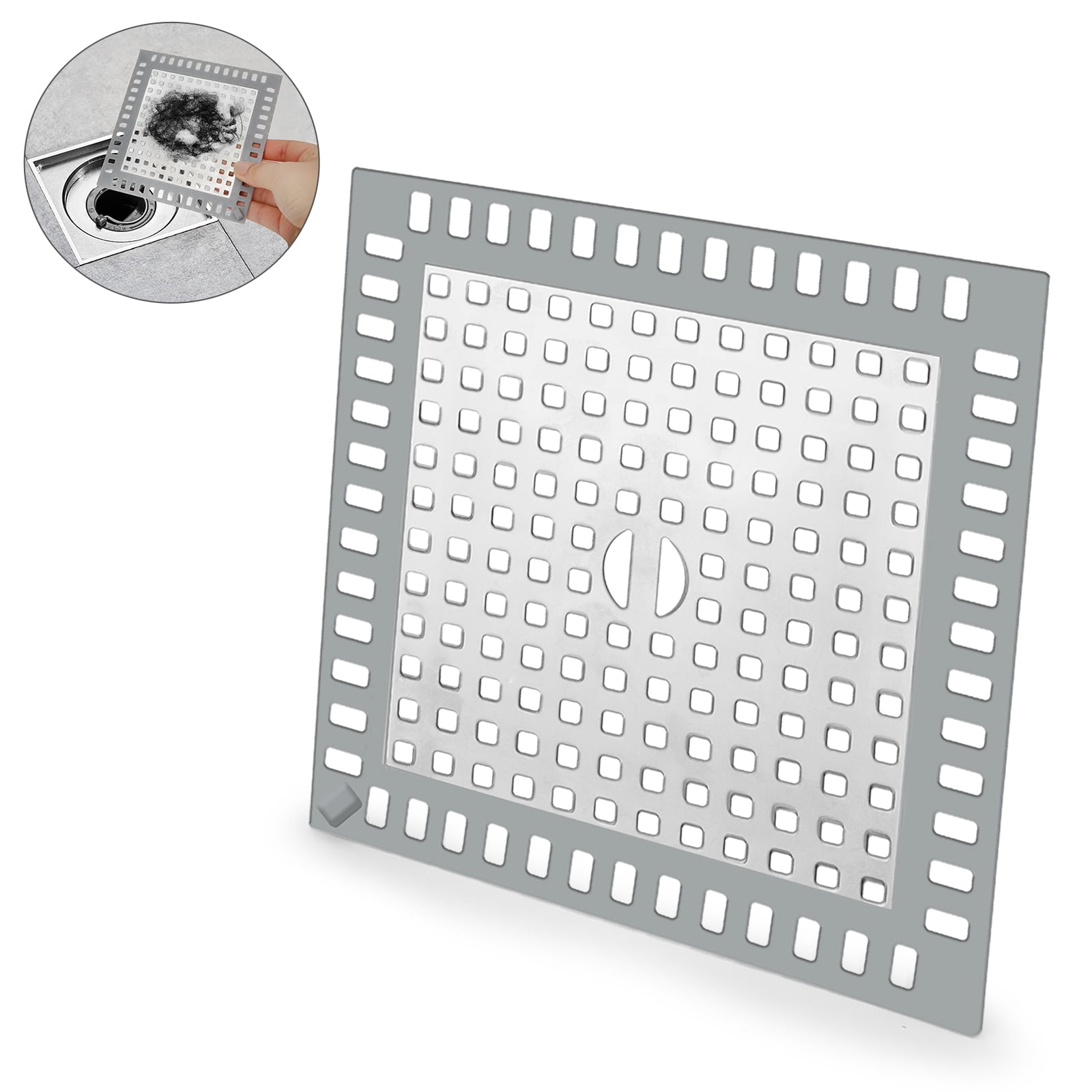 EEEkit Shower Stall Drain Protector, 4.9" Hair Catcher for Bathroom