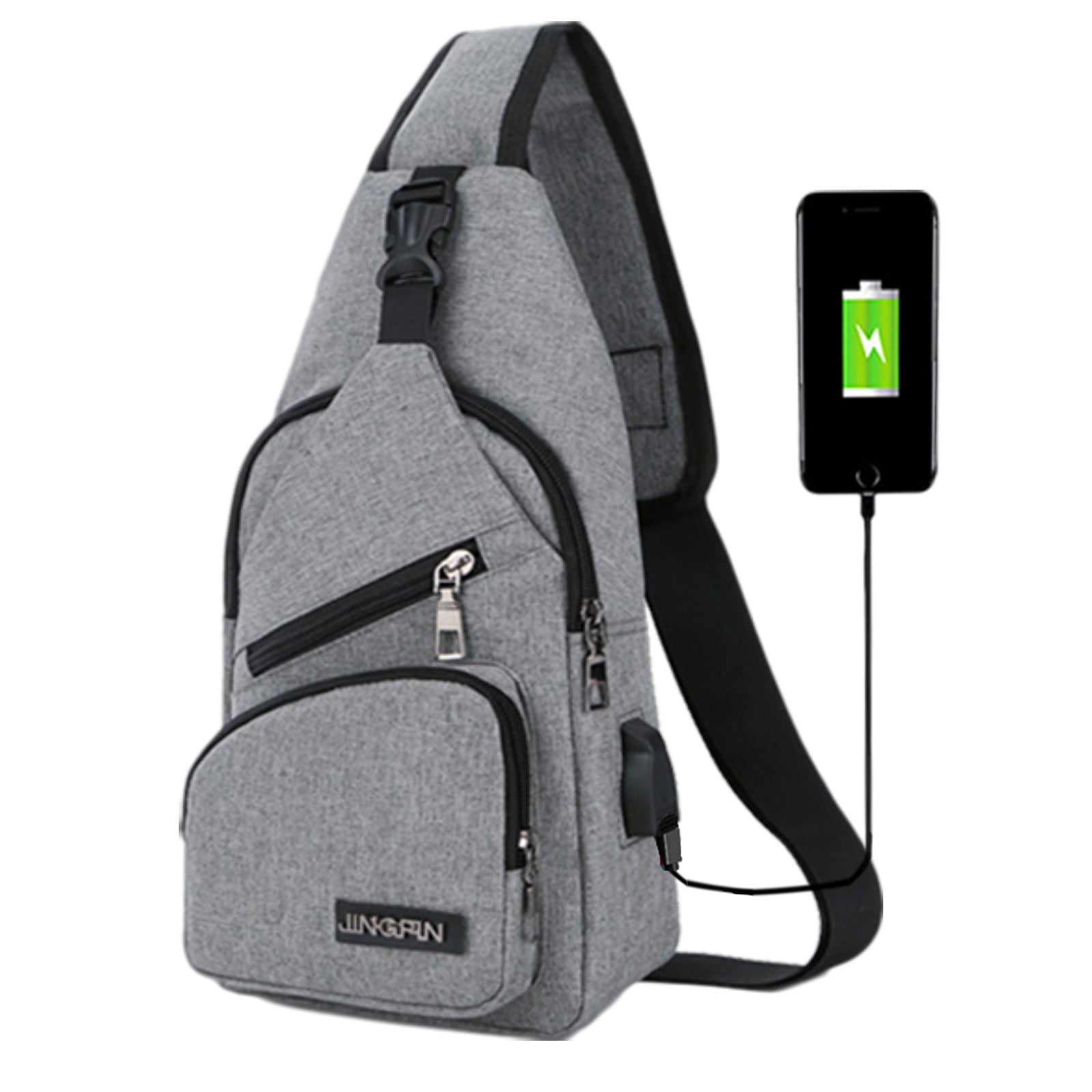 Seoky Rop Men Women Sling Bag Water Resistant Shoulder Chest Crossbody Bags  Sling Backpack with USB Charging Port