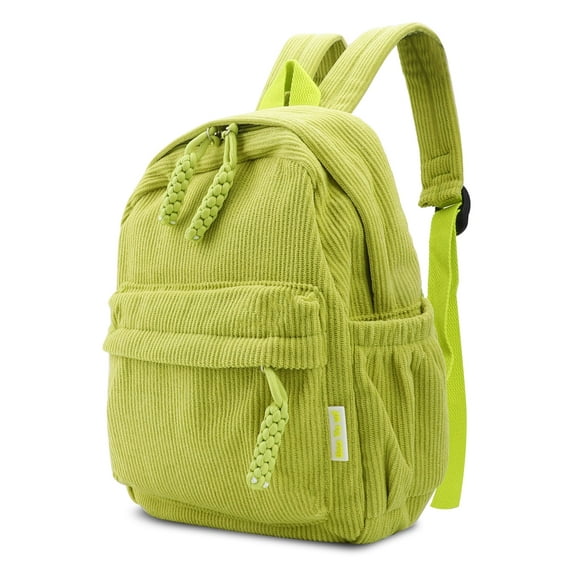 EEEkit Small Corduroy Backpack, Lightweight Travel Bag with Zipper, Casual Bookbag for School