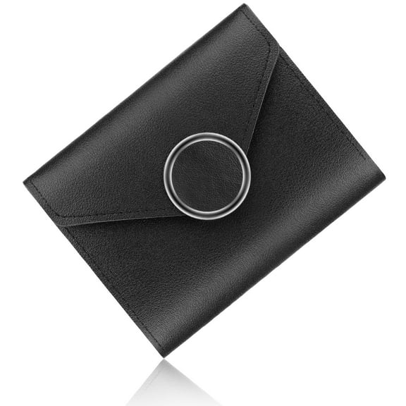 EEEkit Small PU Leather Wallet, Slim Trifold Ladies Purse, Short Credit Card Holder, Black