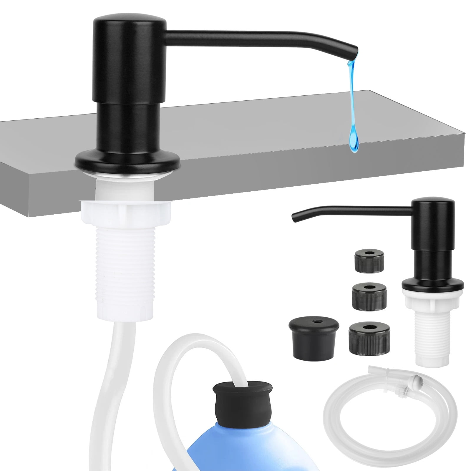 EEEkit Soap Dispenser for Kitchen Sink (Brushed Nickel) and Extension