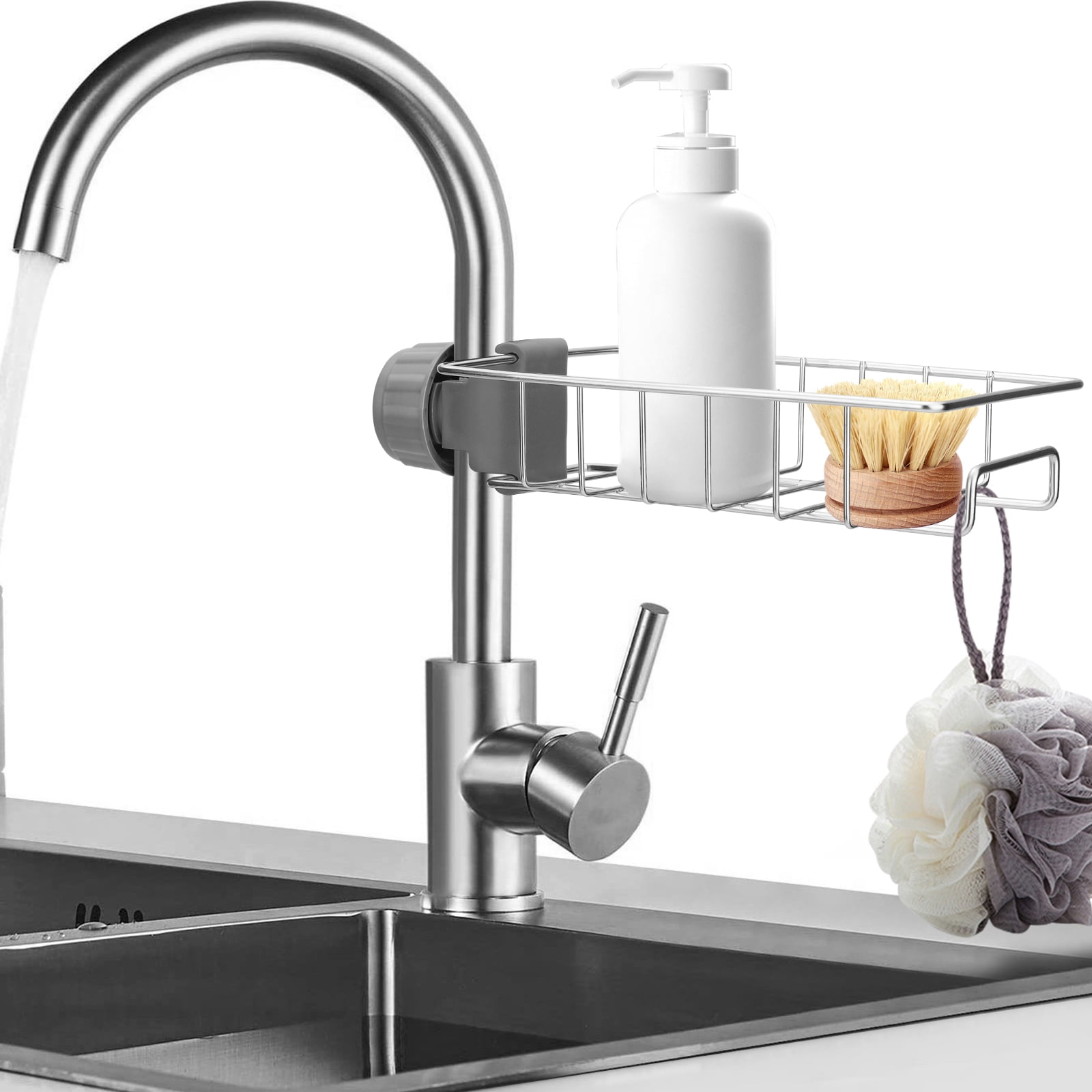 DorineRack Sponge Holder for Kitchen Sink,Stainless Steel Kitchen Sink  Organizer, Rag Soap Brush Storage Rack, Sink Sponge Non-Slip Storage Rack  Kitchen Bathroom Sink Essentials&Accessories - Yahoo Shopping