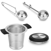EEEkit Stainless Steel Tea Infuser, Snap Ball Tea Strainer, Push Type Ball Tea Filter, Silver