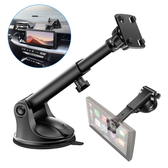 EEEkit 2-in-1 Suction Cup CarPlay Mount for Dashboard  Windshield, 360 Adjustable Holder Fit for Portable CarPlay Screen, GPS, Monitor, Dash Cam, Phone Holder