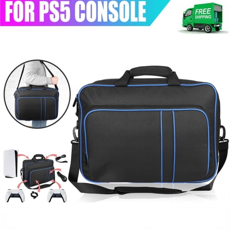 EEEkit Travel Carrying Case Fit for PlayStation 5 Digital/Disc Edition Console, Controllers, Accessories, Waterproof Portable Protective Shoulder Storage Bag Fit for PS5 Game