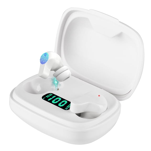 EEEkit True Wireless Earbuds Bluetooth 5.0 Headphones in-Ear TWS Mini Headset for Sports Extra Bass Stereo Earphones with CVC 8.0 Noise Cancelling Built-in Mic & LED Display Charging Case