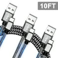 EEEkit Type C Charging Long Cable Cord, 3pcs 10FT Fast Charging USBC